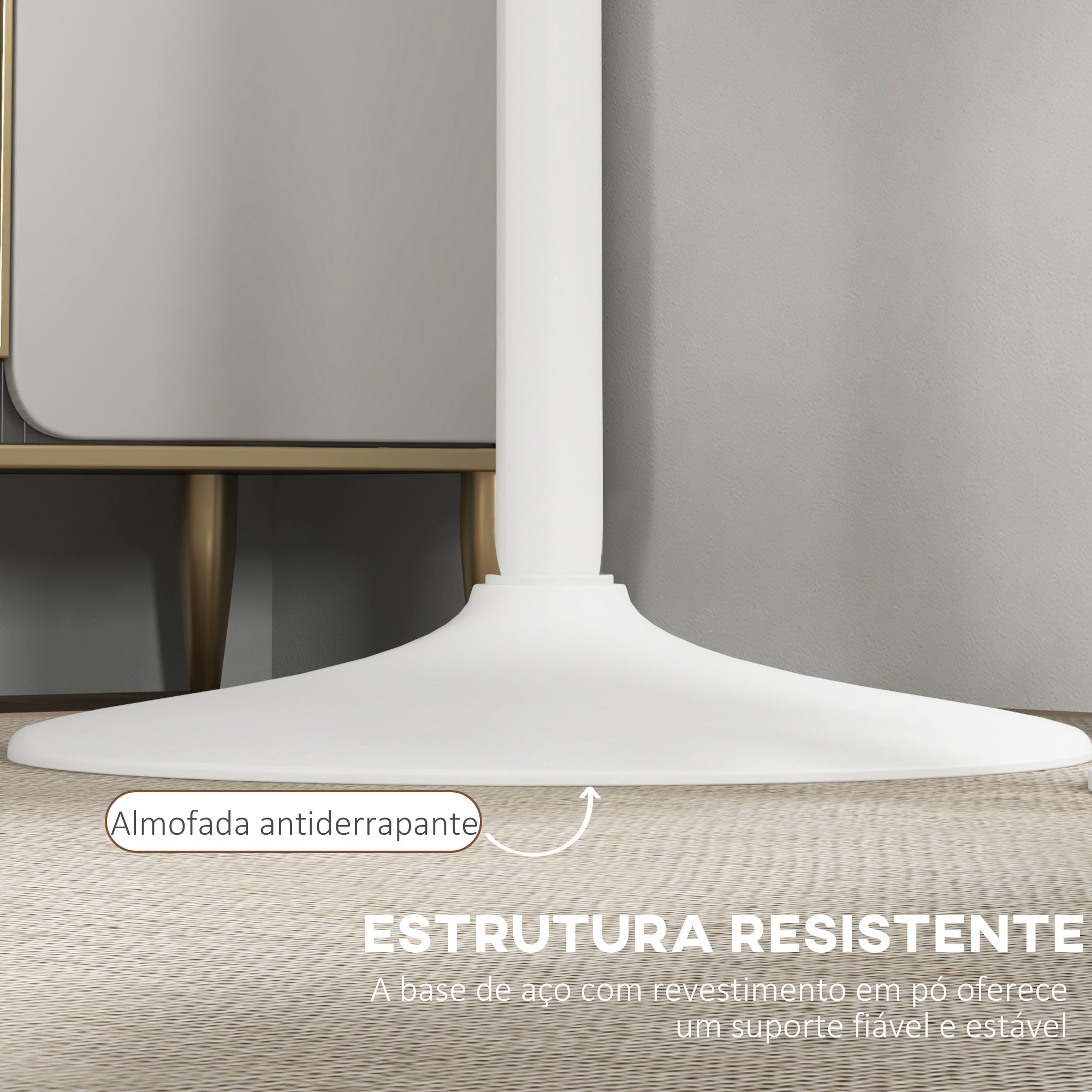Mesa de Bar Redonda Branca Ø60x102 cm - Moderna e Compacta
