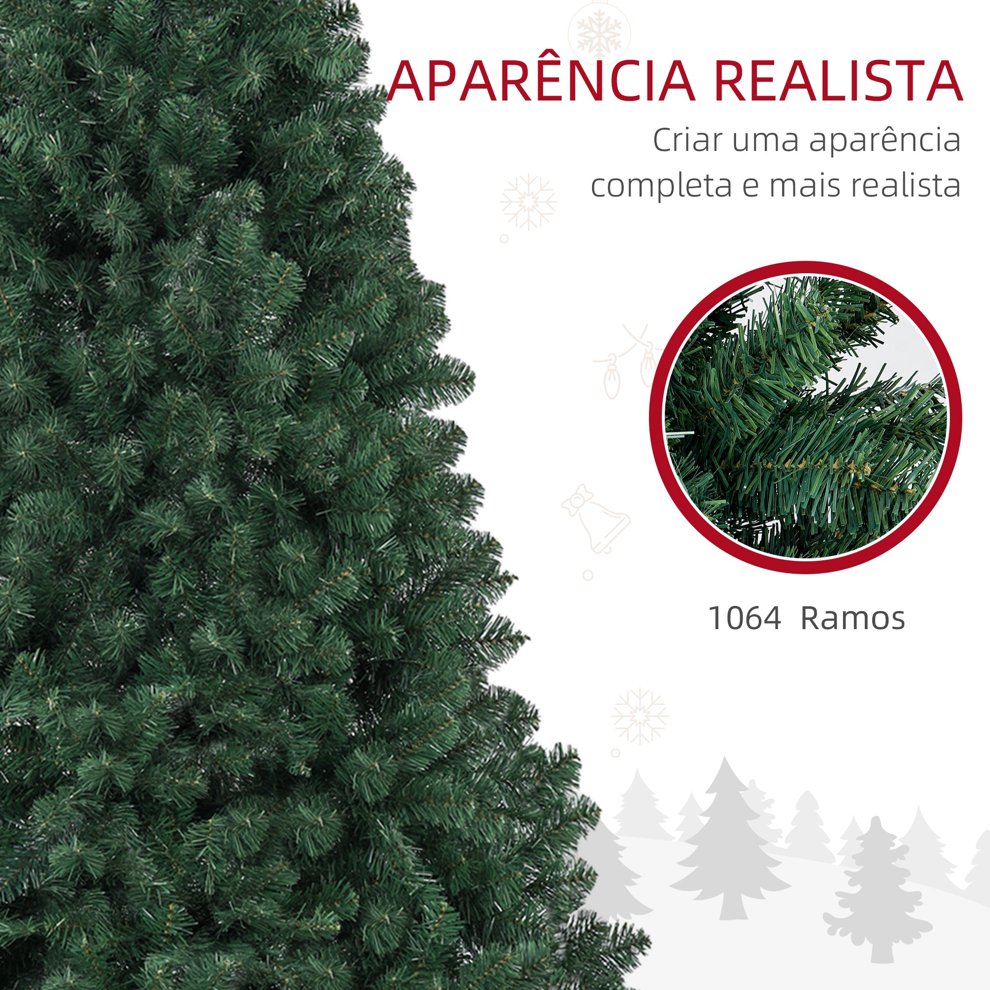 Árvore de Natal Artificial 210 cm Verde - 112x112x210cm
