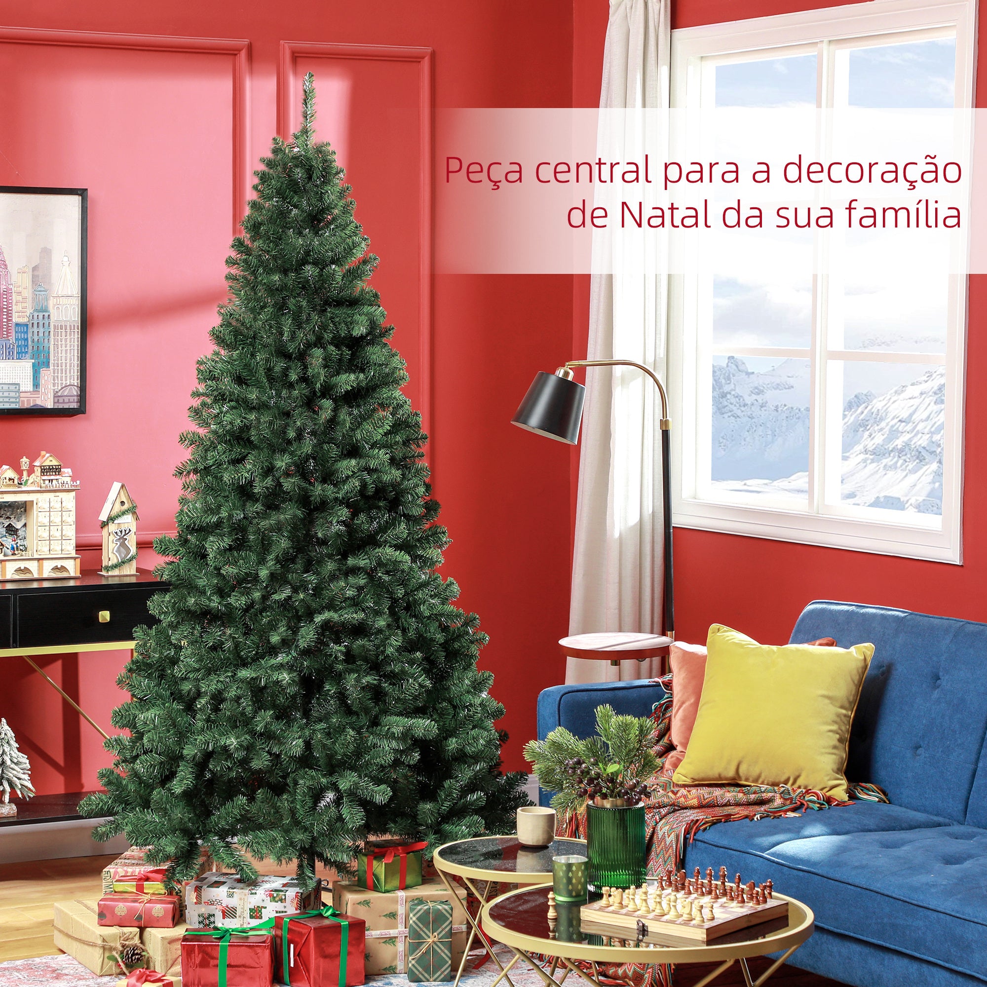 Árvore de Natal Artificial 210 cm Verde - 112x112x210cm