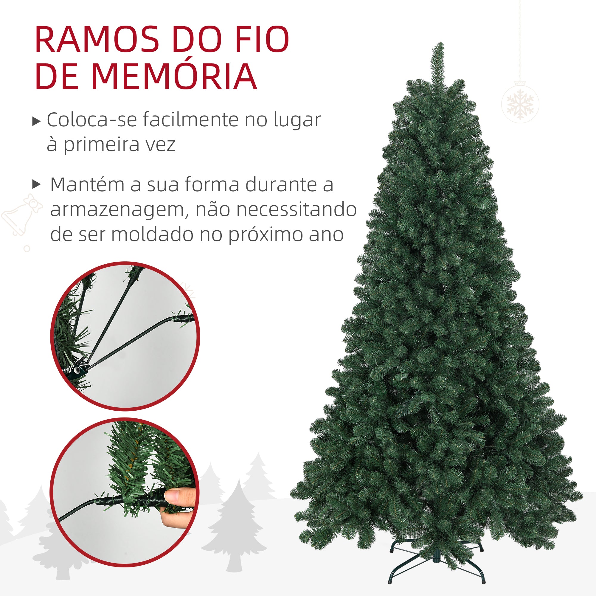 Árvore de Natal Artificial 210 cm Verde - 112x112x210cm