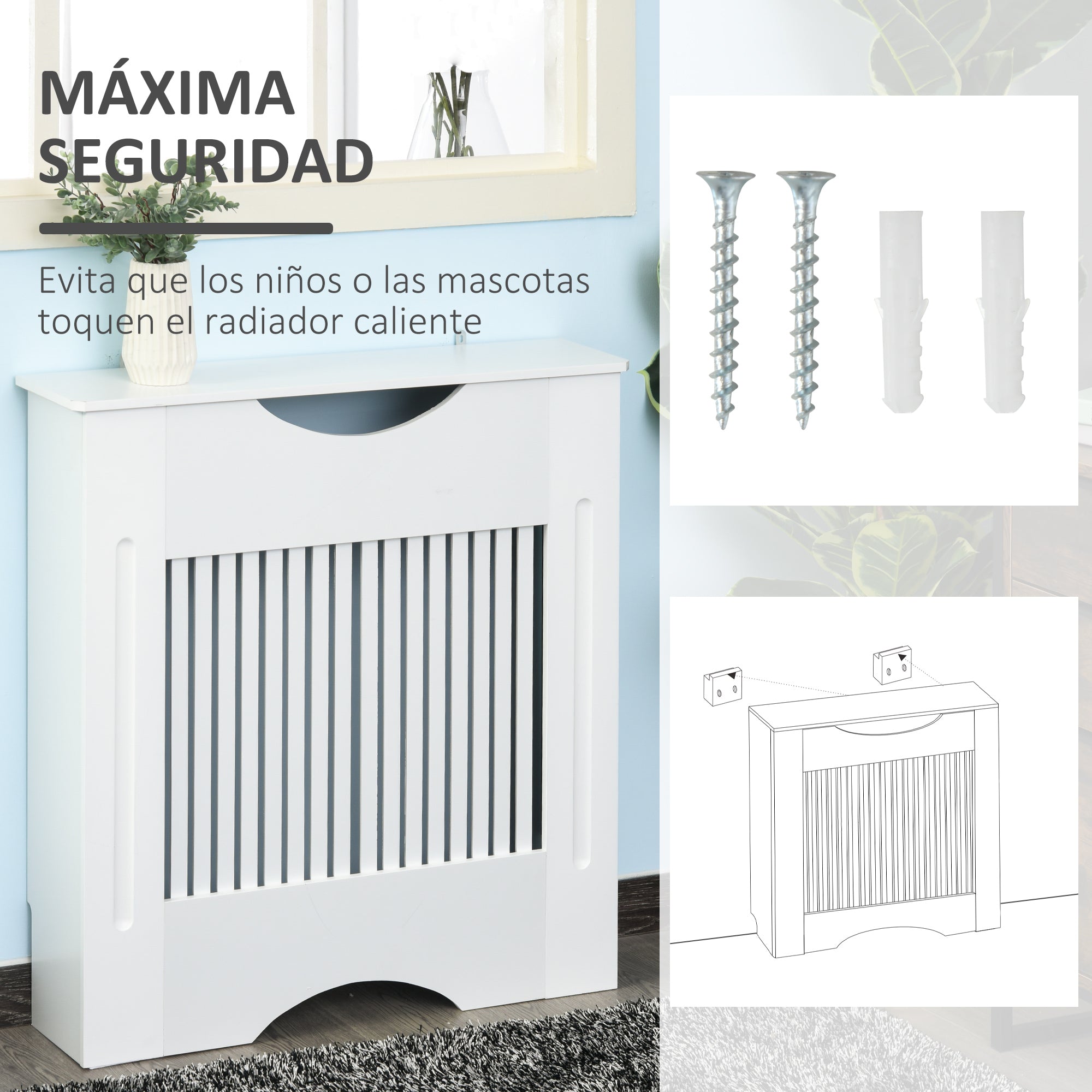 Cobertura de Radiador – 82x78x19 cm – Branco – MDF