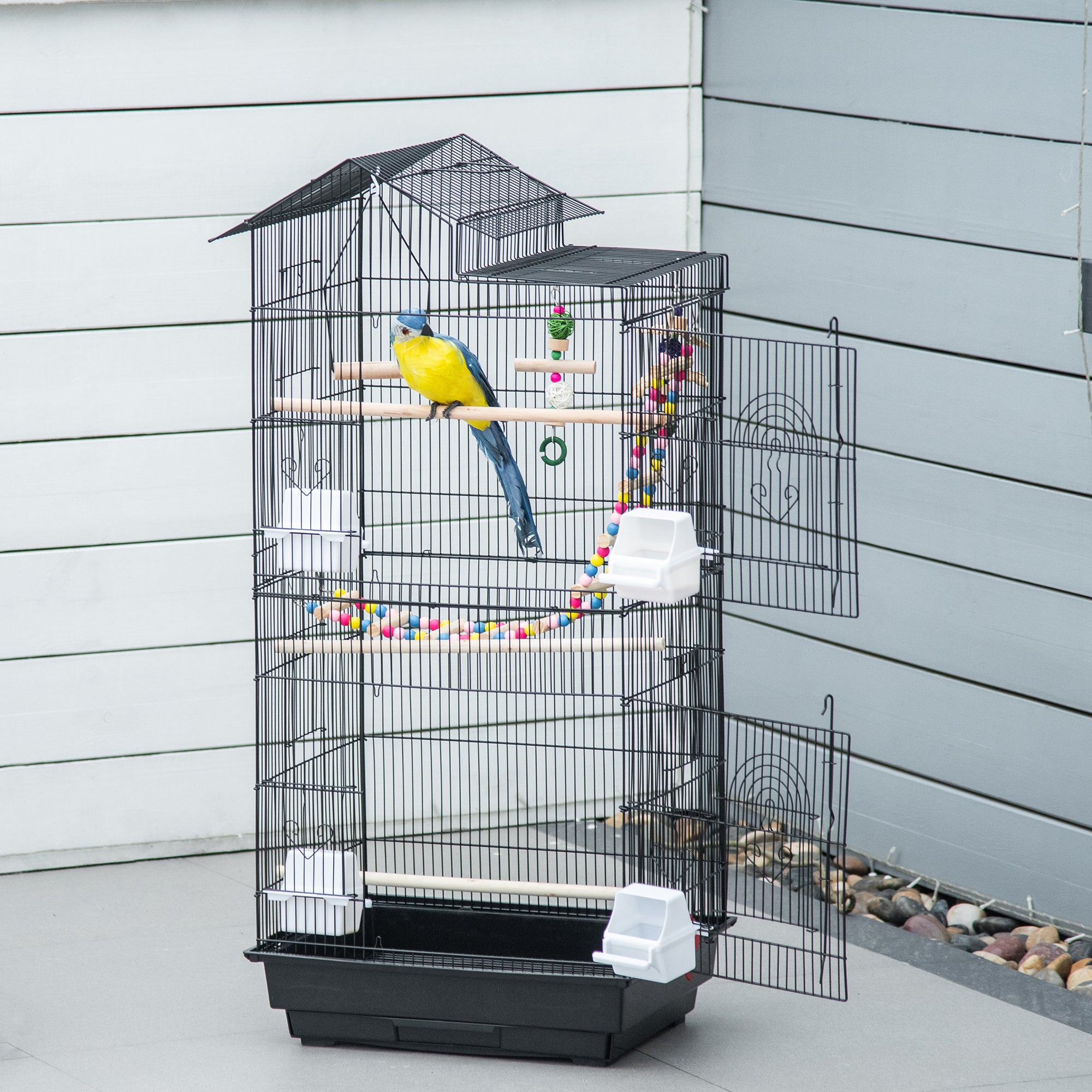 Gaiola para Pássaros – 46x36x100 cm – Preto – Metal