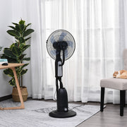 Ventoinha de Pé com Nebulizador de Água Ø44,5x120 cm Preto e Prata