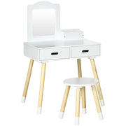 Toucador Infantil com Banco 60x40x95cm - Cor Branco