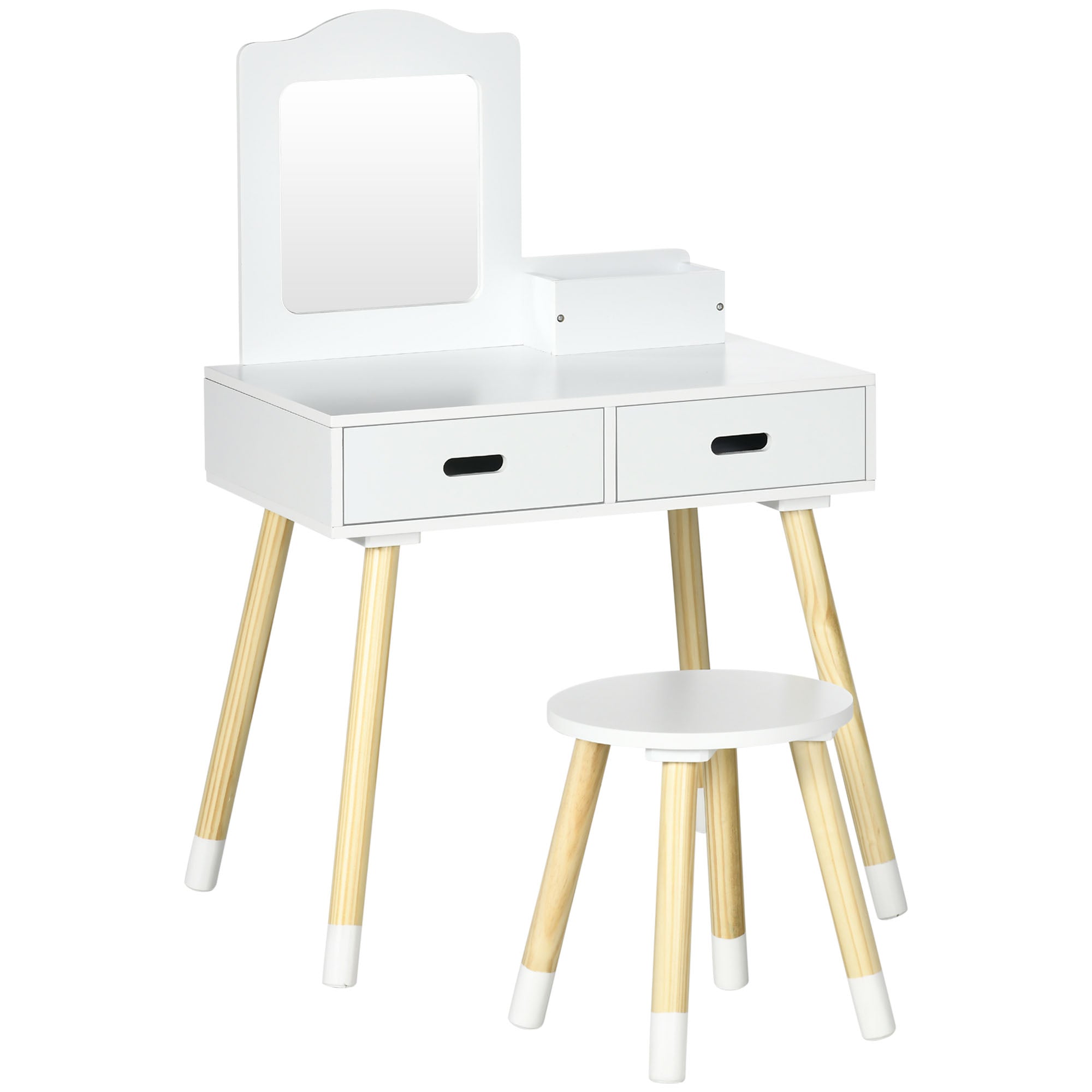 Toucador Infantil com Banco 60x40x95cm - Cor Branco