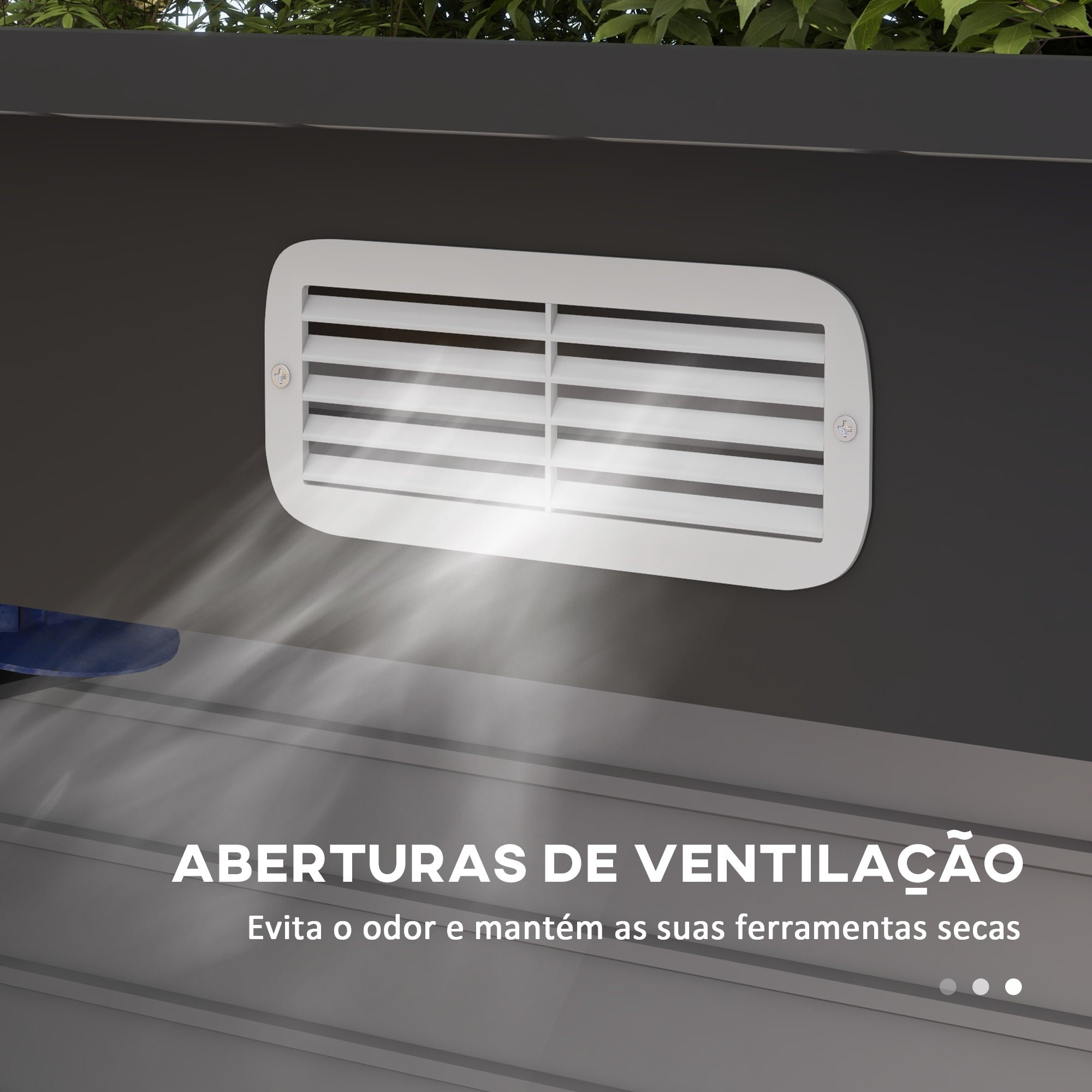 Abrigo de Jardim Cinzento 249x121x166/183 cm - Estrutura de Aço Resistente
