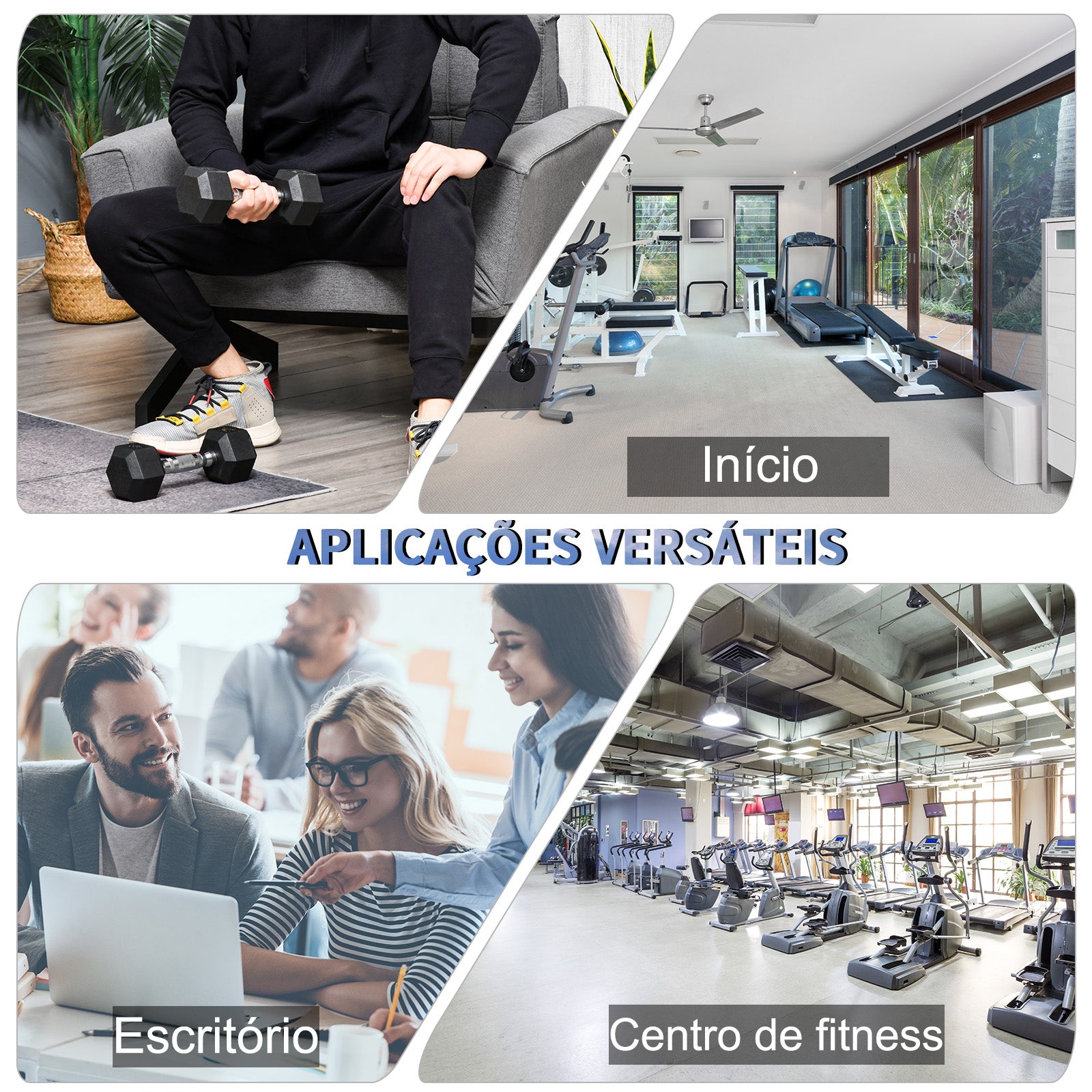 Conjunto de Halteres de 8kg com Barra Metálica Hexagonal - 27,2x10,5 cm - Preto