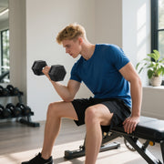 Conjunto de Halteres de 8kg com Barra Metálica Hexagonal - 27,2x10,5 cm - Preto