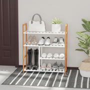 Sapateira Multiuso com 4 Níveis - 68x26x78 cm - Cor de Madeira Natural