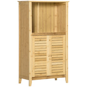 Armário Auxiliar Casa de Banho de Bambu 50x25,5x92 cm Cor de Madeira Natural