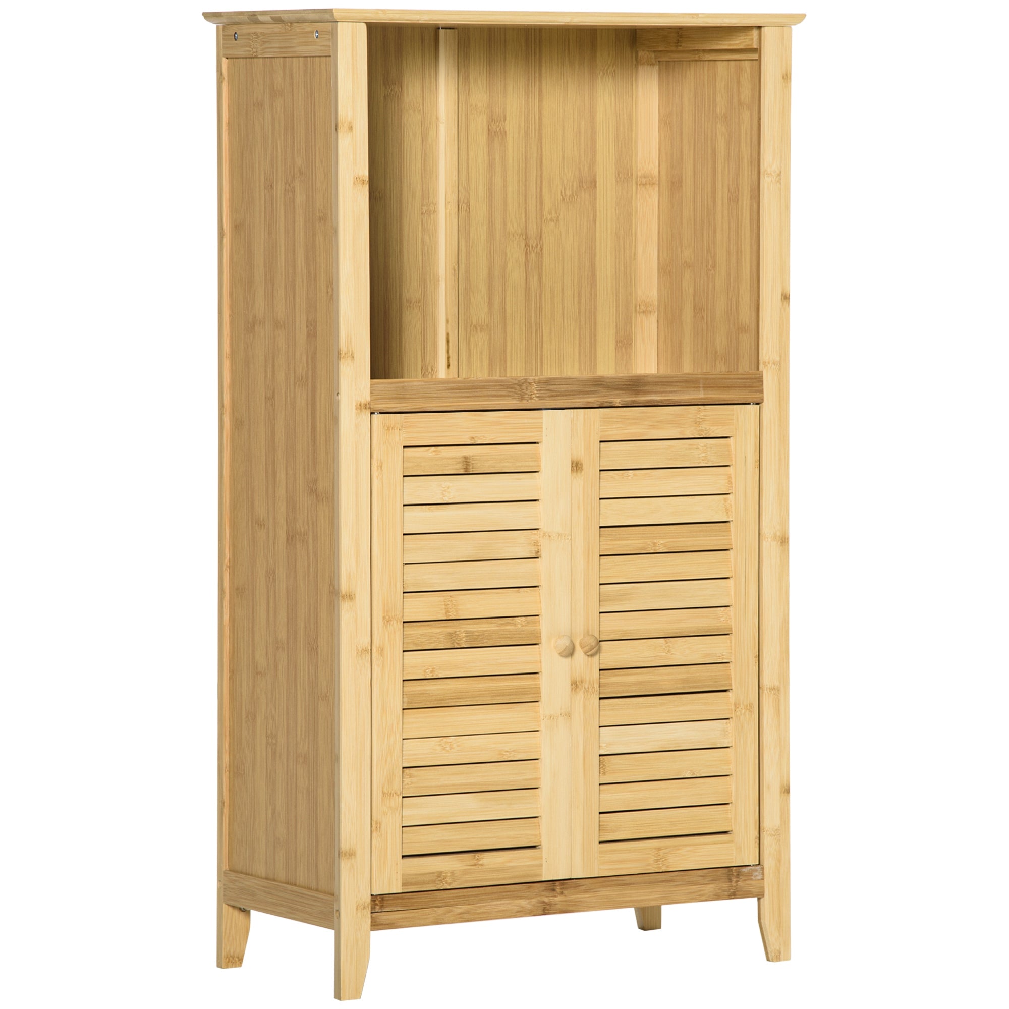 Armário Auxiliar Casa de Banho de Bambu 50x25,5x92 cm Cor de Madeira Natural