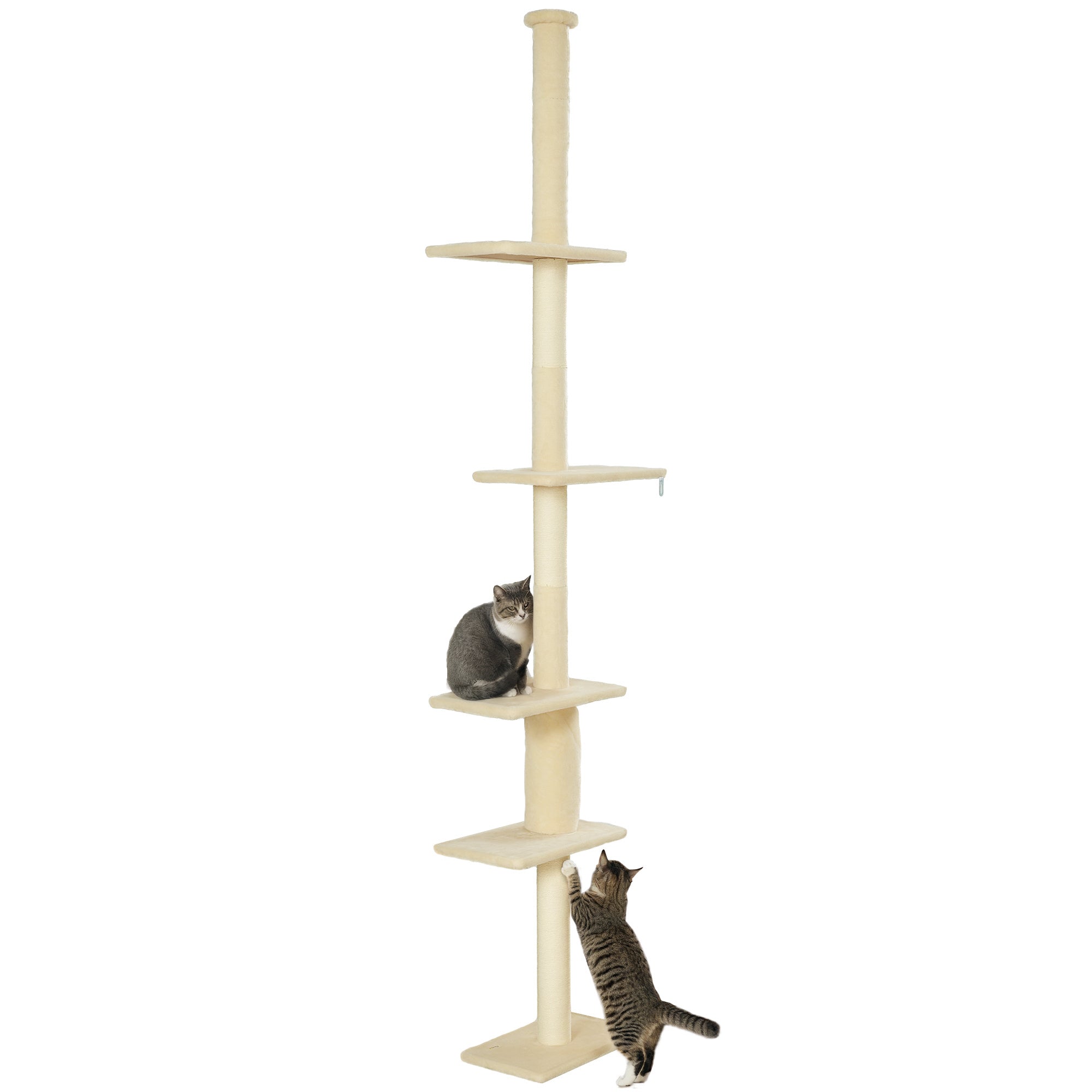 Arranhador para Gatos Creme Branco 42,5x26,5x225-275 cm