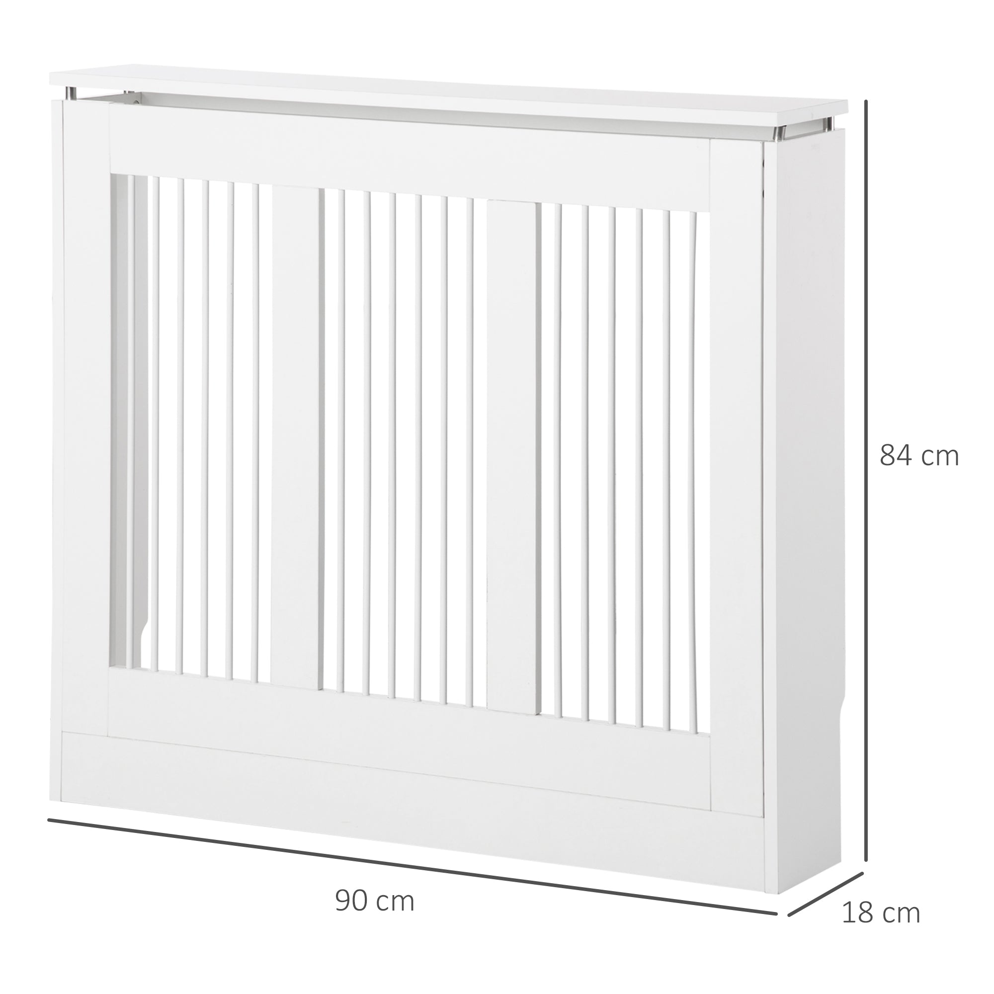 Cobertura de Radiador – 90x18x84 cm – Branca – MDF e Aço