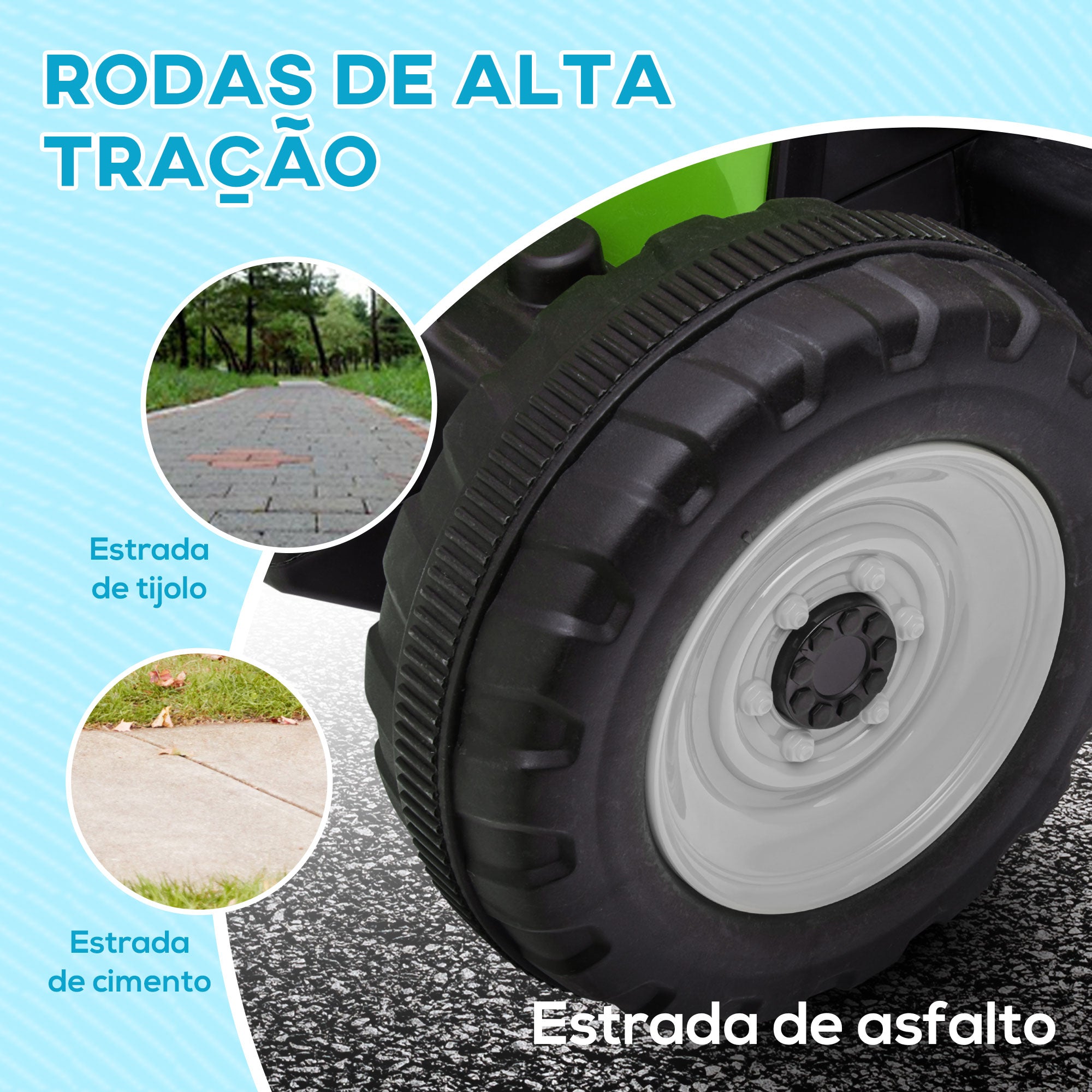 Trator Elétrico com Reboque Amovível Verde 136,5x50x52,5 cm