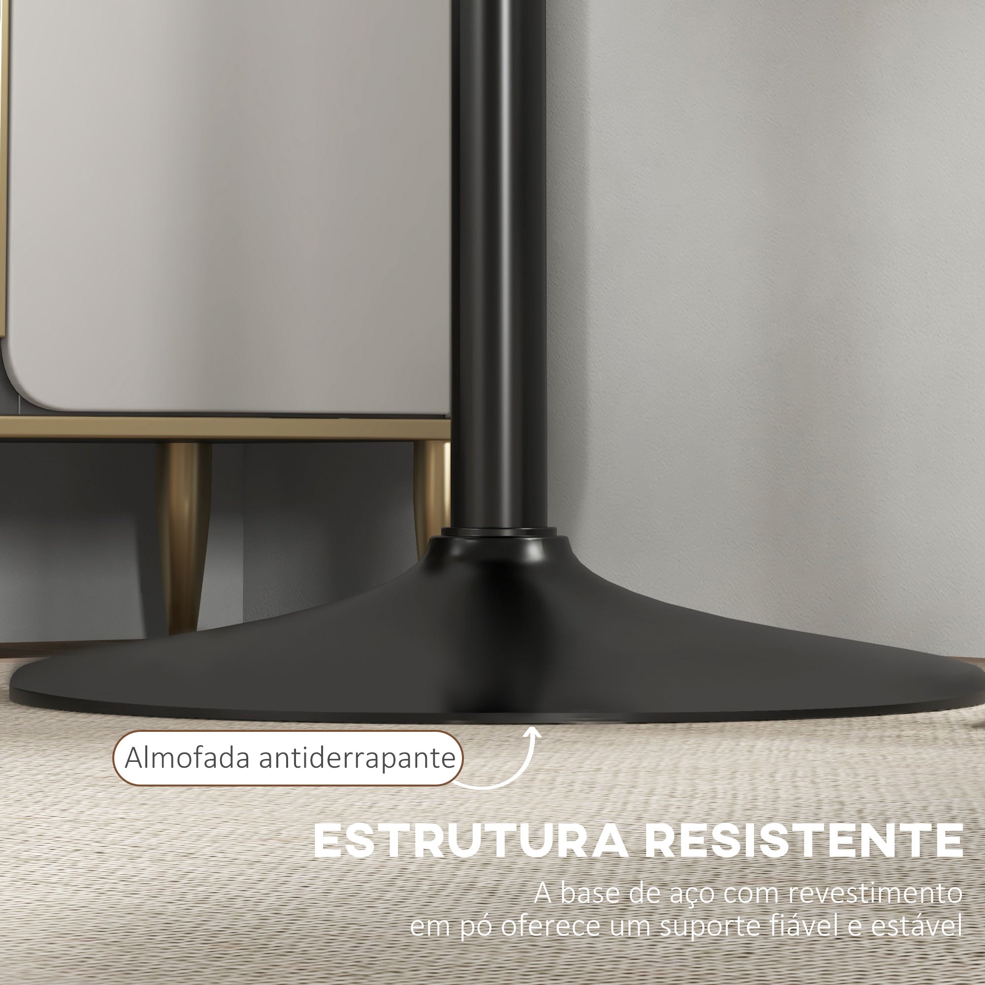 Mesa de Bar Redonda Moderna Ø60x102 cm - Cor Preto