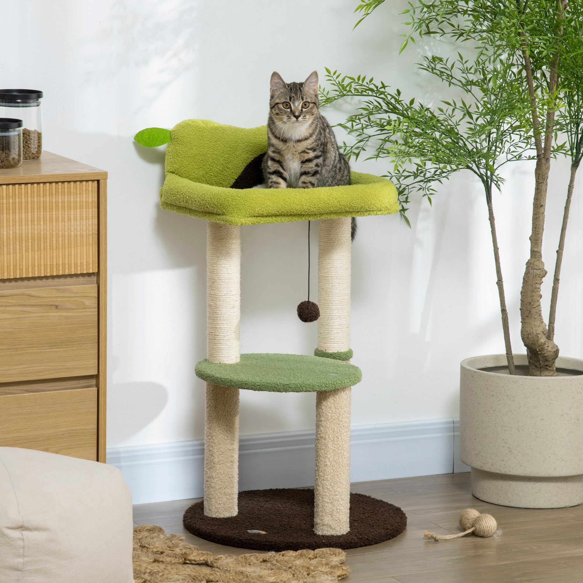 Arranhador para Gatos Altura 83cm Cor Verde