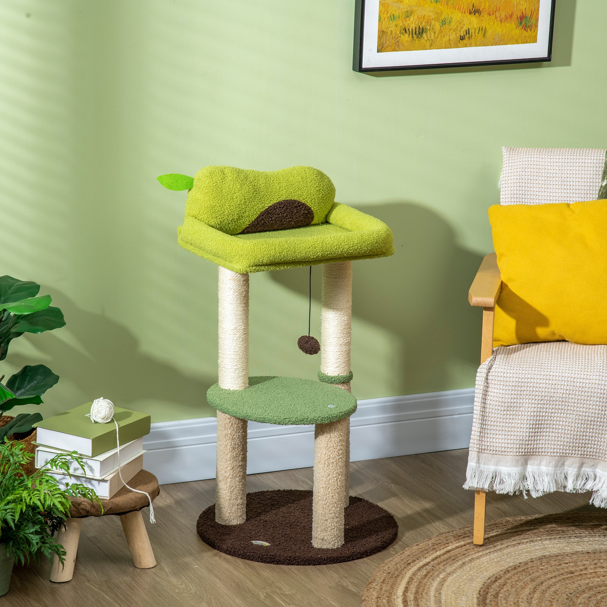 Arranhador para Gatos Altura 83cm Cor Verde