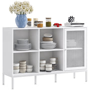 Aparador Moderno com Porta de Malha 120x37x81,5 cm - Branco