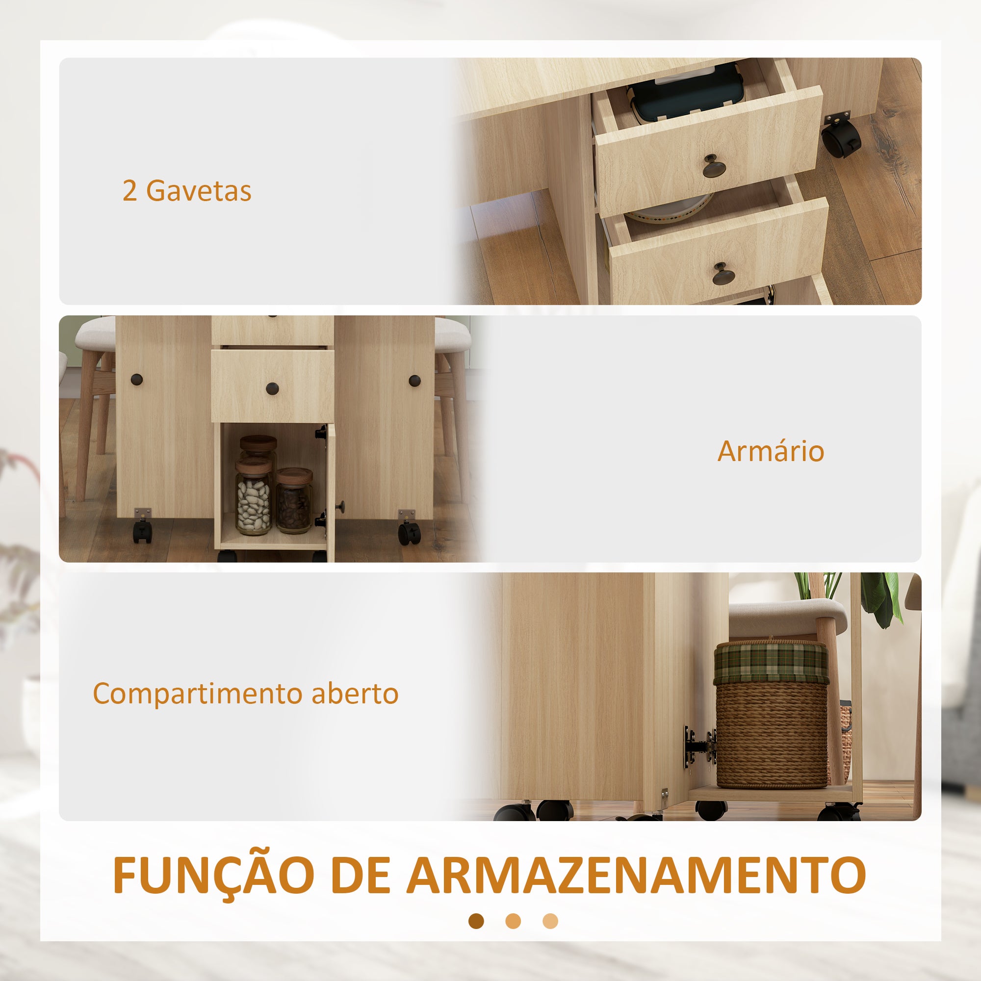 Mesa de Jantar Dobrável 120x60x76,5 cm Cor de Madeira Natural
