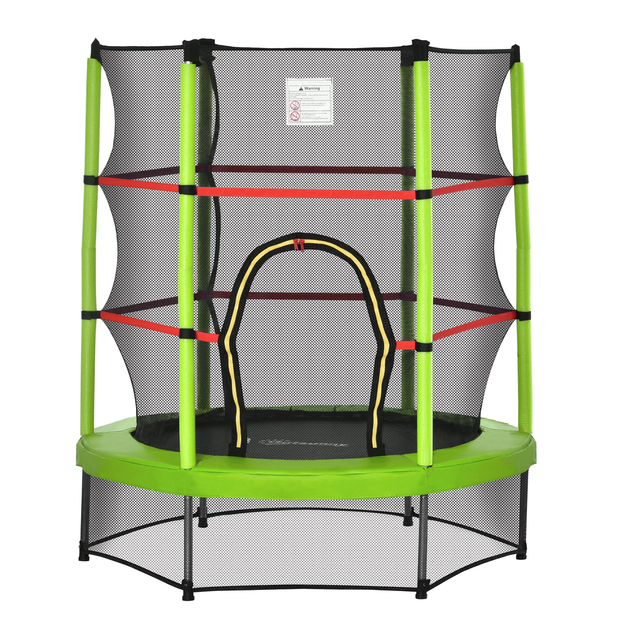 Trampolim Infantil Ø140x160 cm Verde para Crianças de 3-6 Anos
