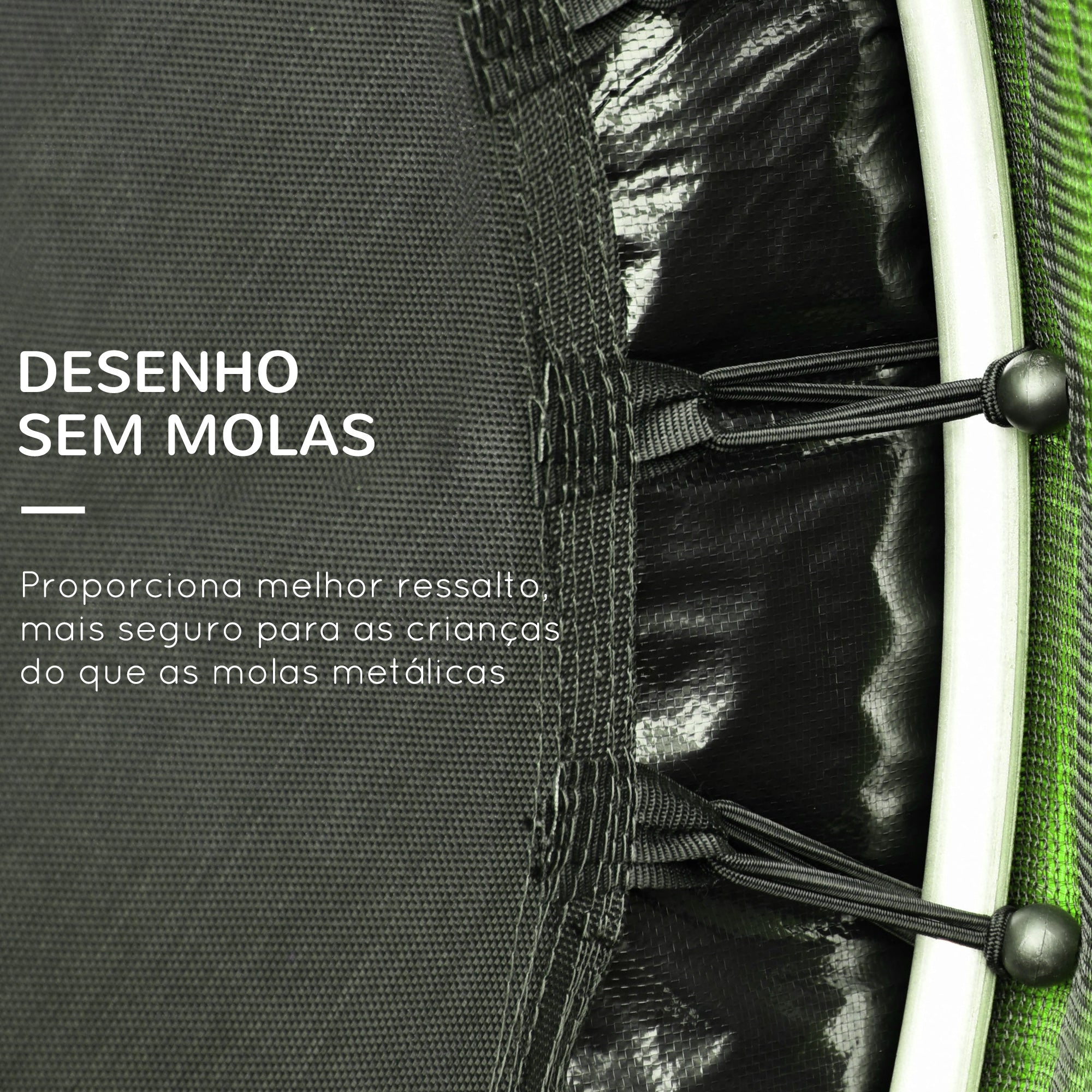 Trampolim Infantil Ø140x160 cm Verde para Crianças de 3-6 Anos