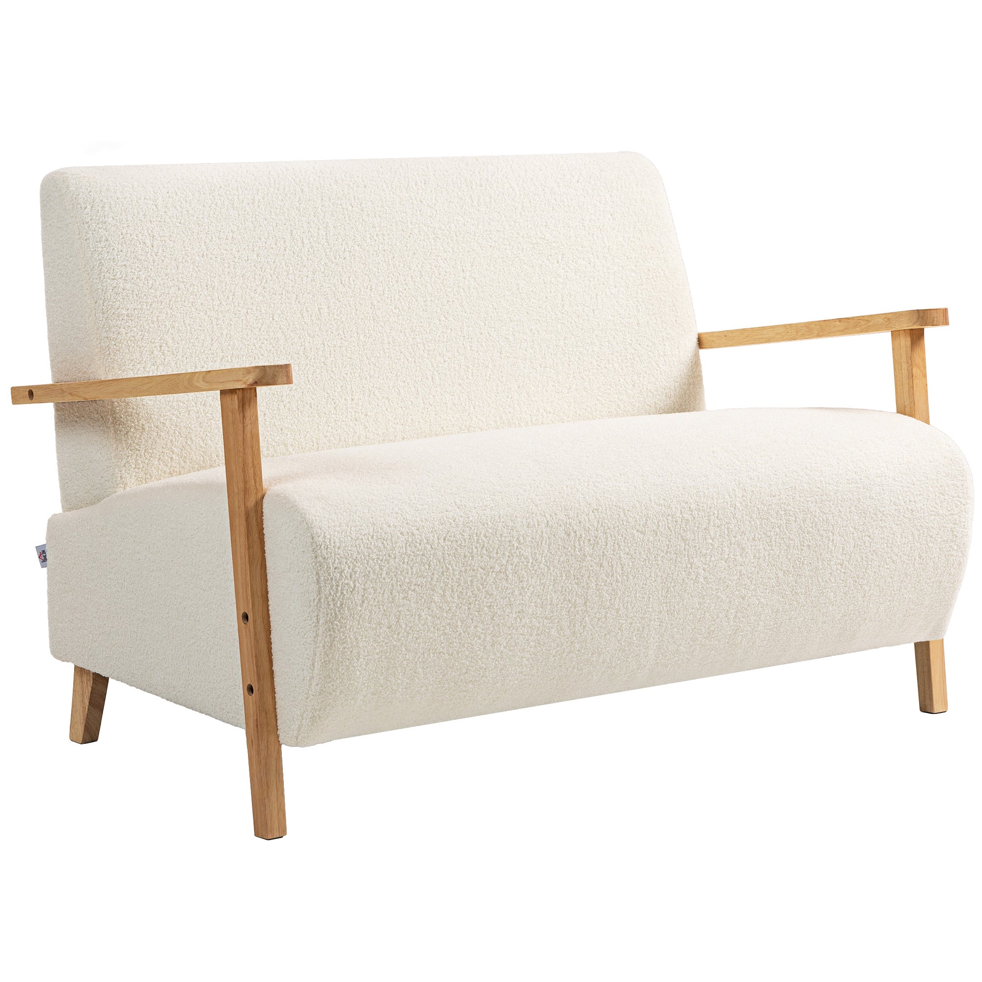 Sofá de 2 Lugares em Borreguito Creme 118x76x78 cm