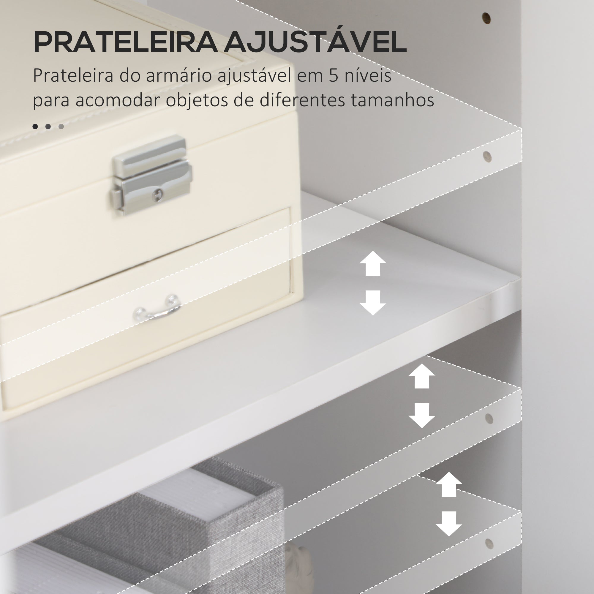 Vitrine Elegante Branca 60x30x116 cm com Portas de Vidro