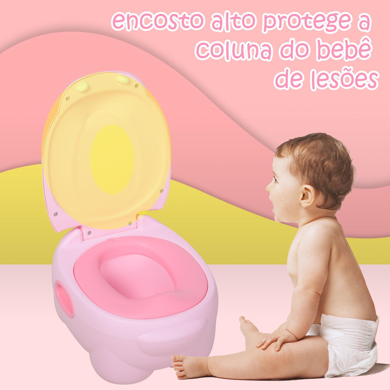 Bacio Infantil em Forma de Hipopótamo Rosa 40x30x23 cm