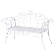 Banco de Jardim 2 Lugares 131x51x90 cm - Cor Branco