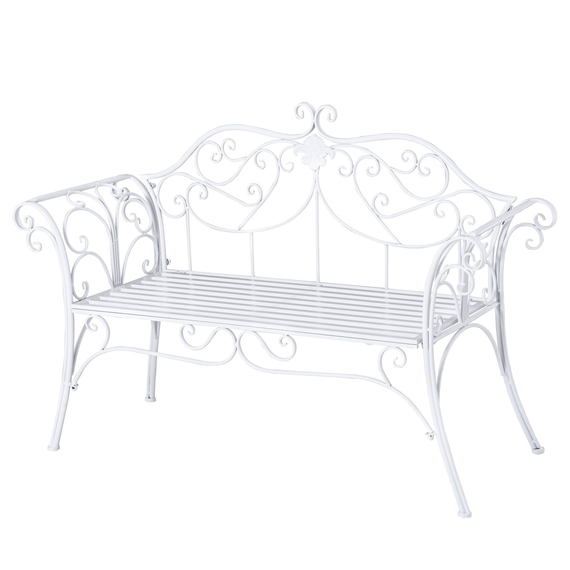Banco de Jardim 2 Lugares 131x51x90 cm - Cor Branco
