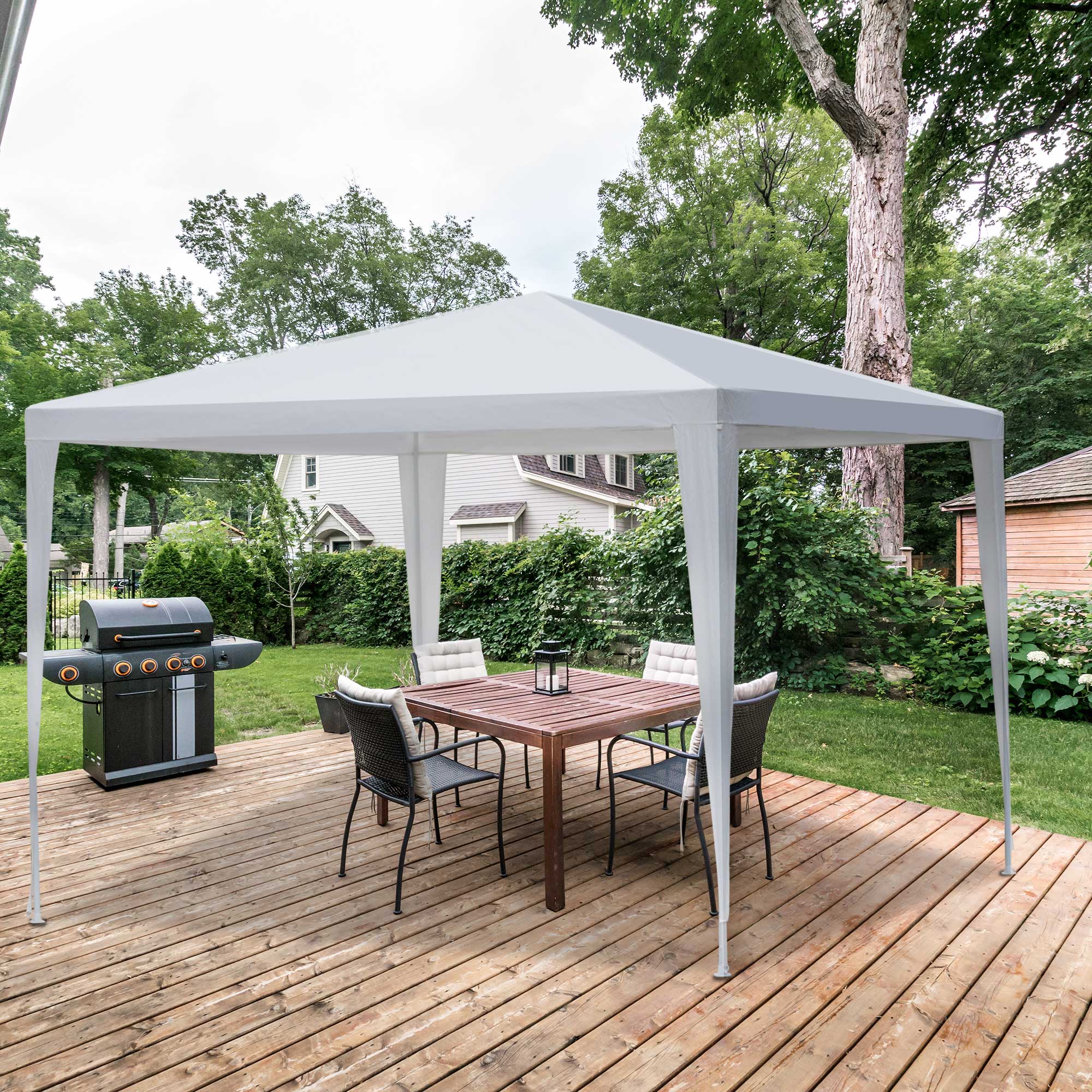 Tenda de Jardim Impermeável 300x300x245 cm em Branco