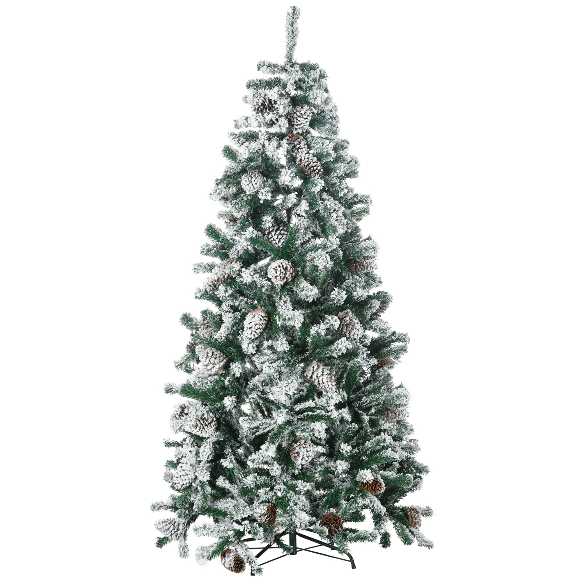 Árvore de Natal Artificial 180 cm Nevada Verde e Branco