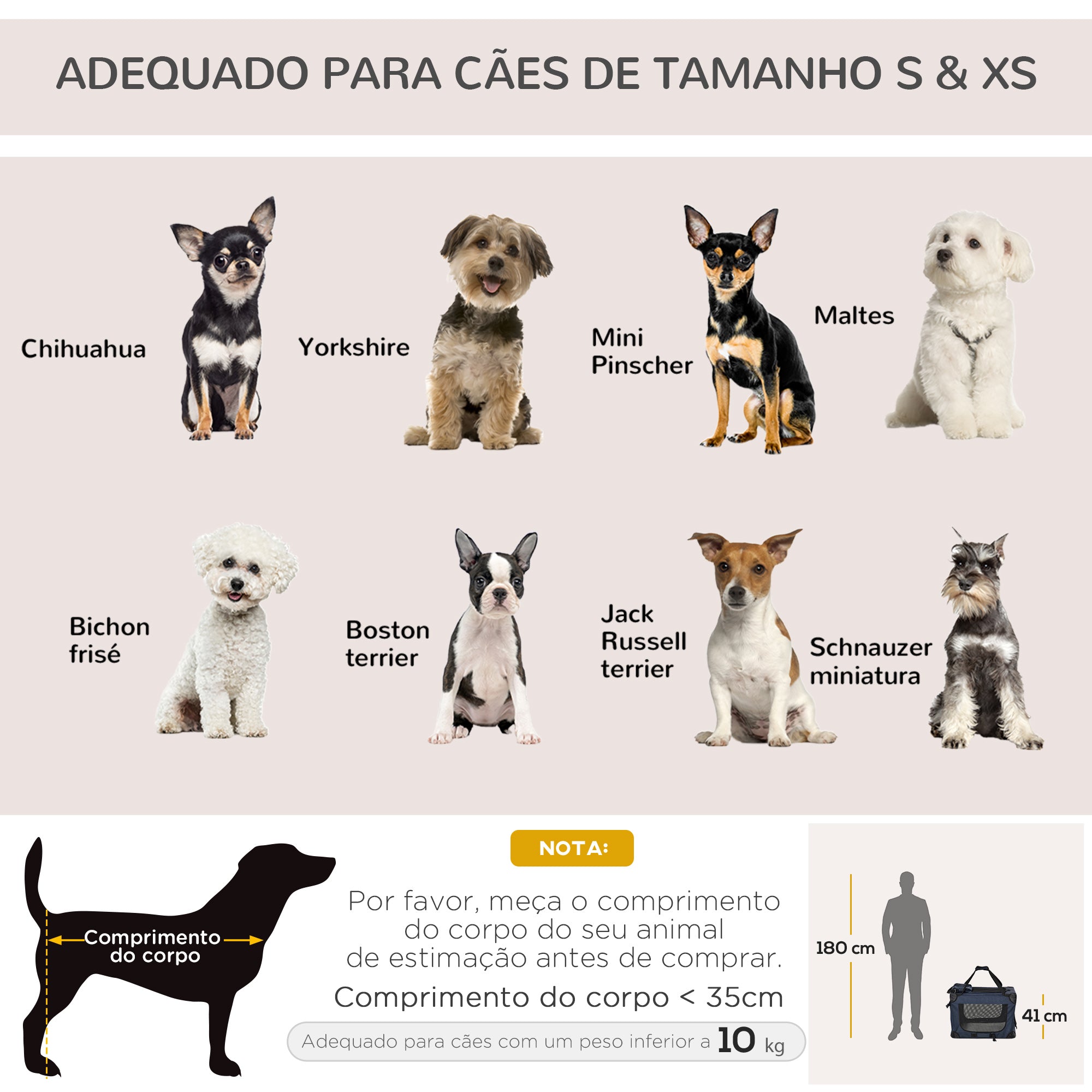 Transportadora Portátil para Animais de Estimação - 60x41.5x41cm - Azul Marrinho