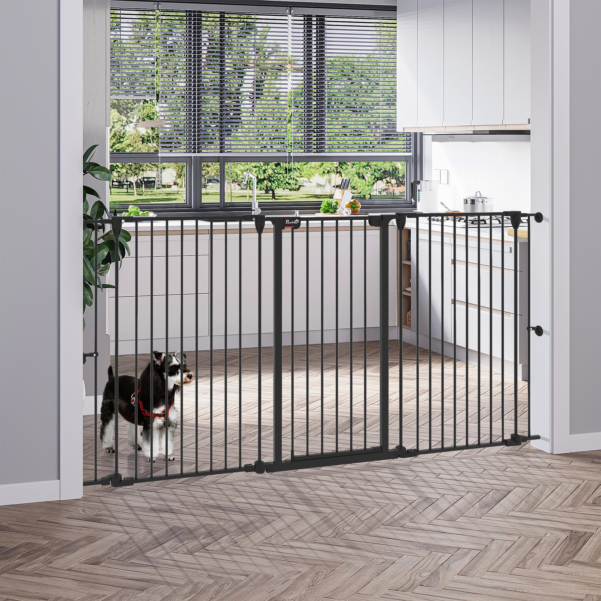 Barreira de Segurança para Animais de Estimação 206x90 cm - Cor Preto