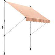 Toldo Manual Retrátil para Exterior 300x150x280cm Amarelo e Branco