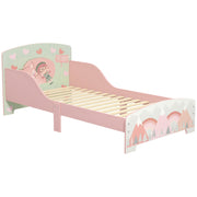 Cama para Crianças de Madeira 143x77x60 cm - Cor Rosa
