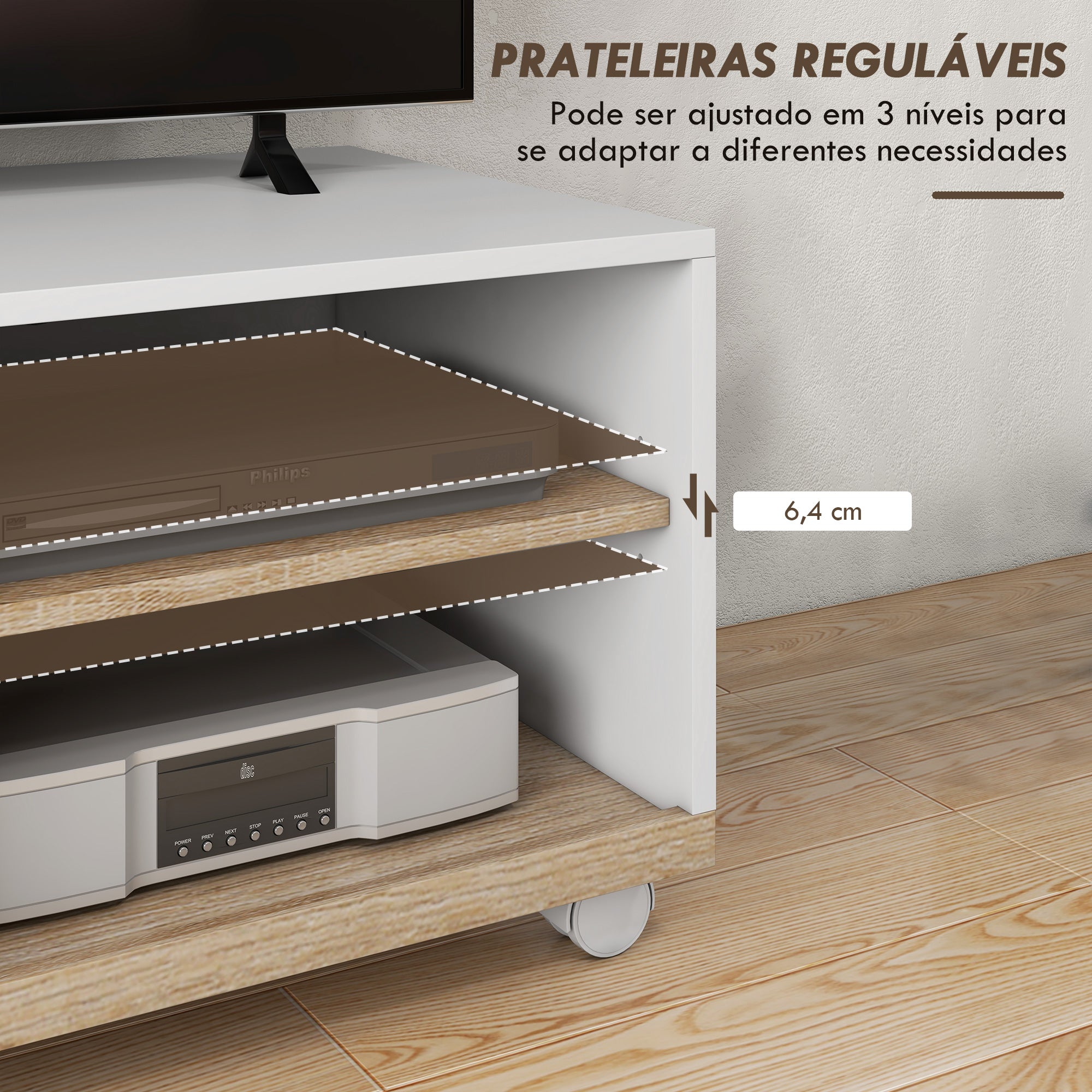 Móvel de TV Moderno 80x45x39,5 cm - Cor Natural