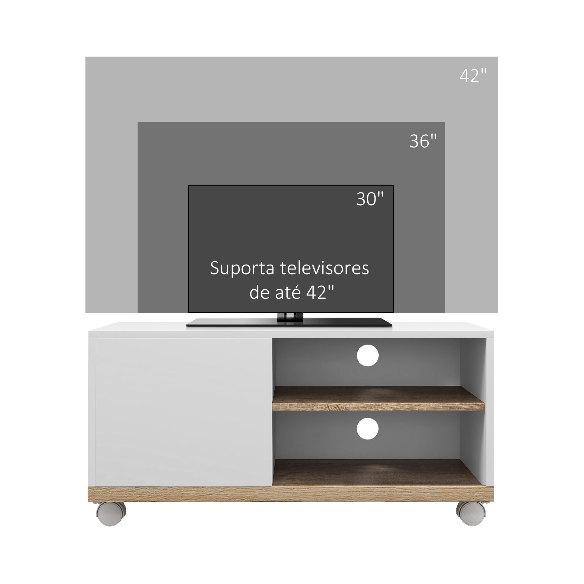 Móvel de TV Moderno 80x45x39,5 cm - Cor Natural