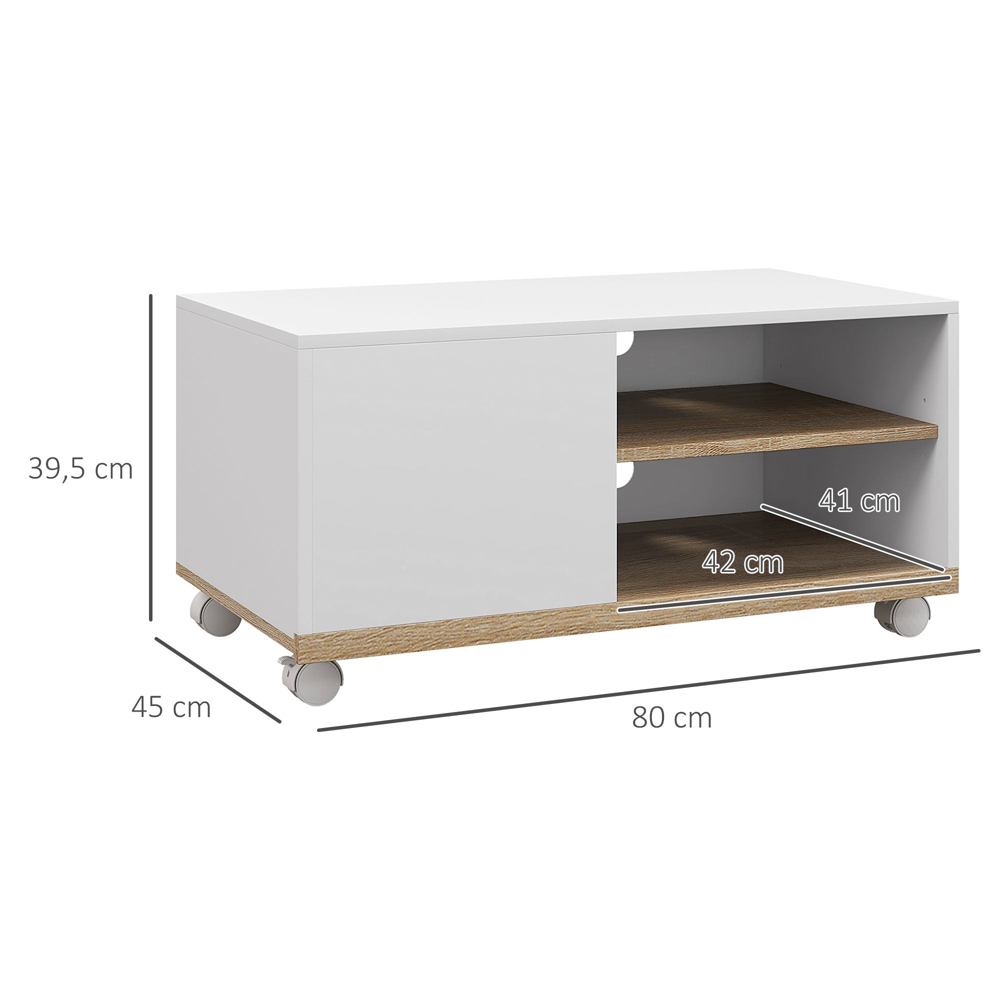 Móvel de TV Moderno 80x45x39,5 cm - Cor Natural