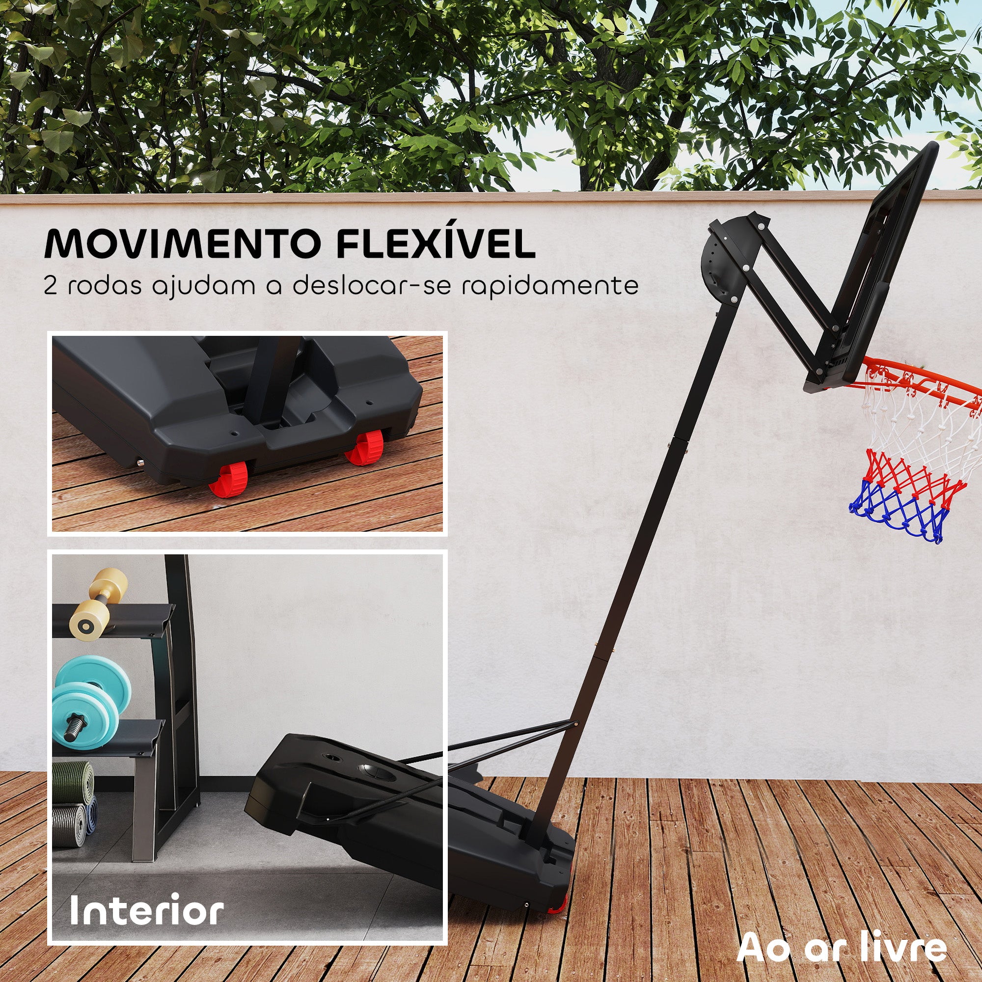 Tabela de Basquetebol para Crianças - 83x60x2 cm - Vermelho