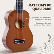 Ukelele Soprano 21 Polegadas Marrom 53x17,5x6,2 cm