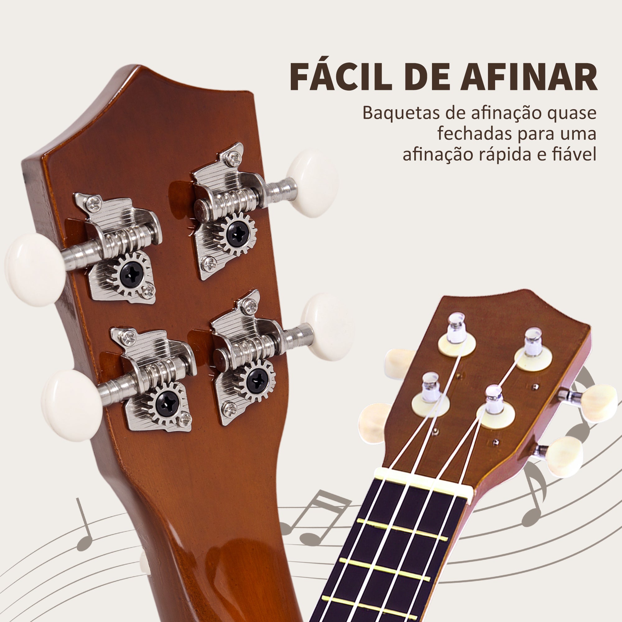 Ukelele Soprano 21 Polegadas Marrom 53x17,5x6,2 cm