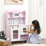 Cozinha Infantil Rosa 70x29x90cm para Crianças acima de 3 Anos