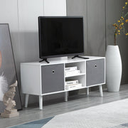 Móvel de TV Moderno Branco e Cinza 110x29x46.5cm