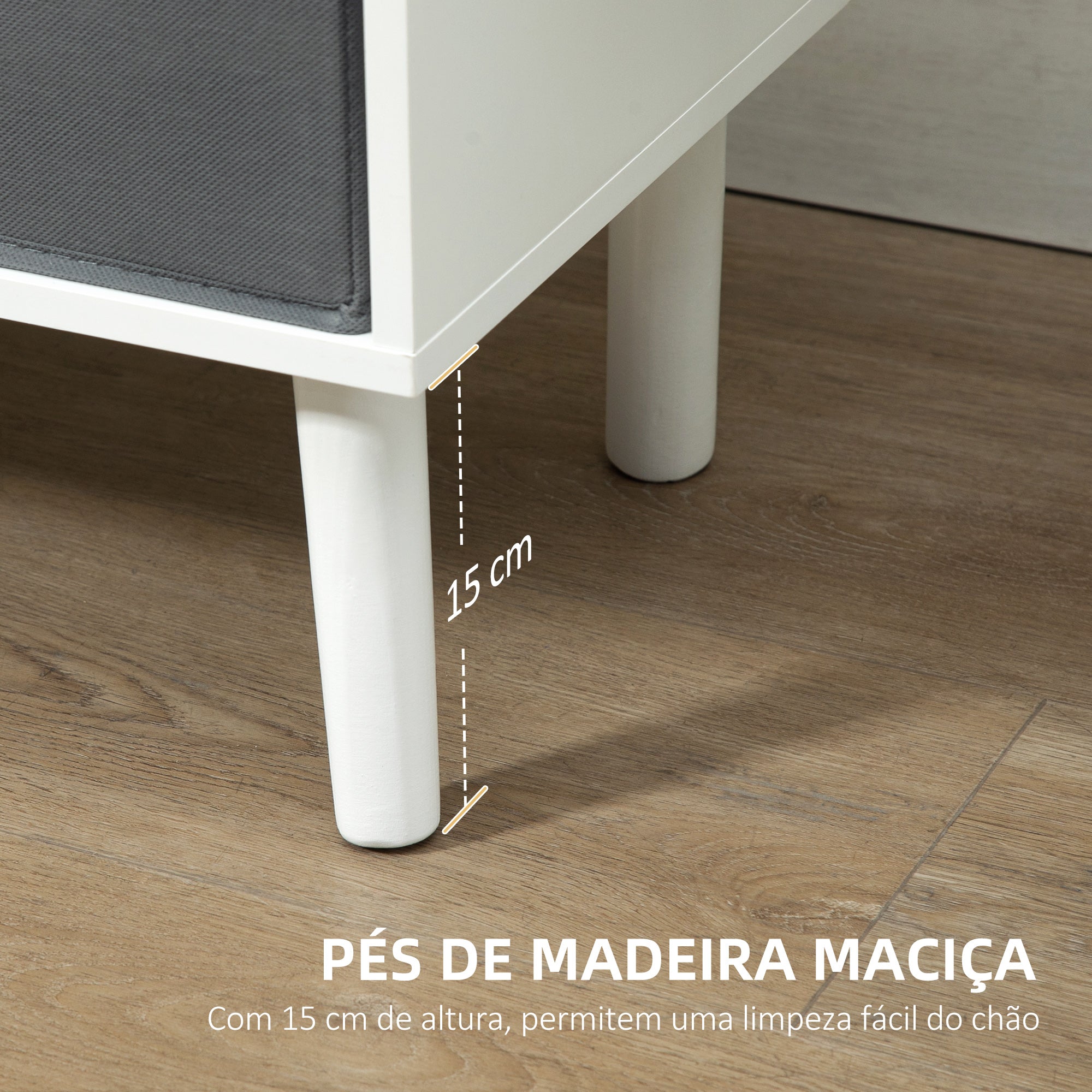 Móvel de TV Moderno Branco e Cinza 110x29x46.5cm