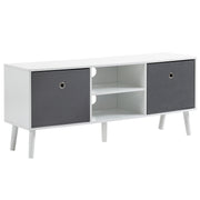 Móvel de TV Moderno Branco e Cinza 110x29x46.5cm