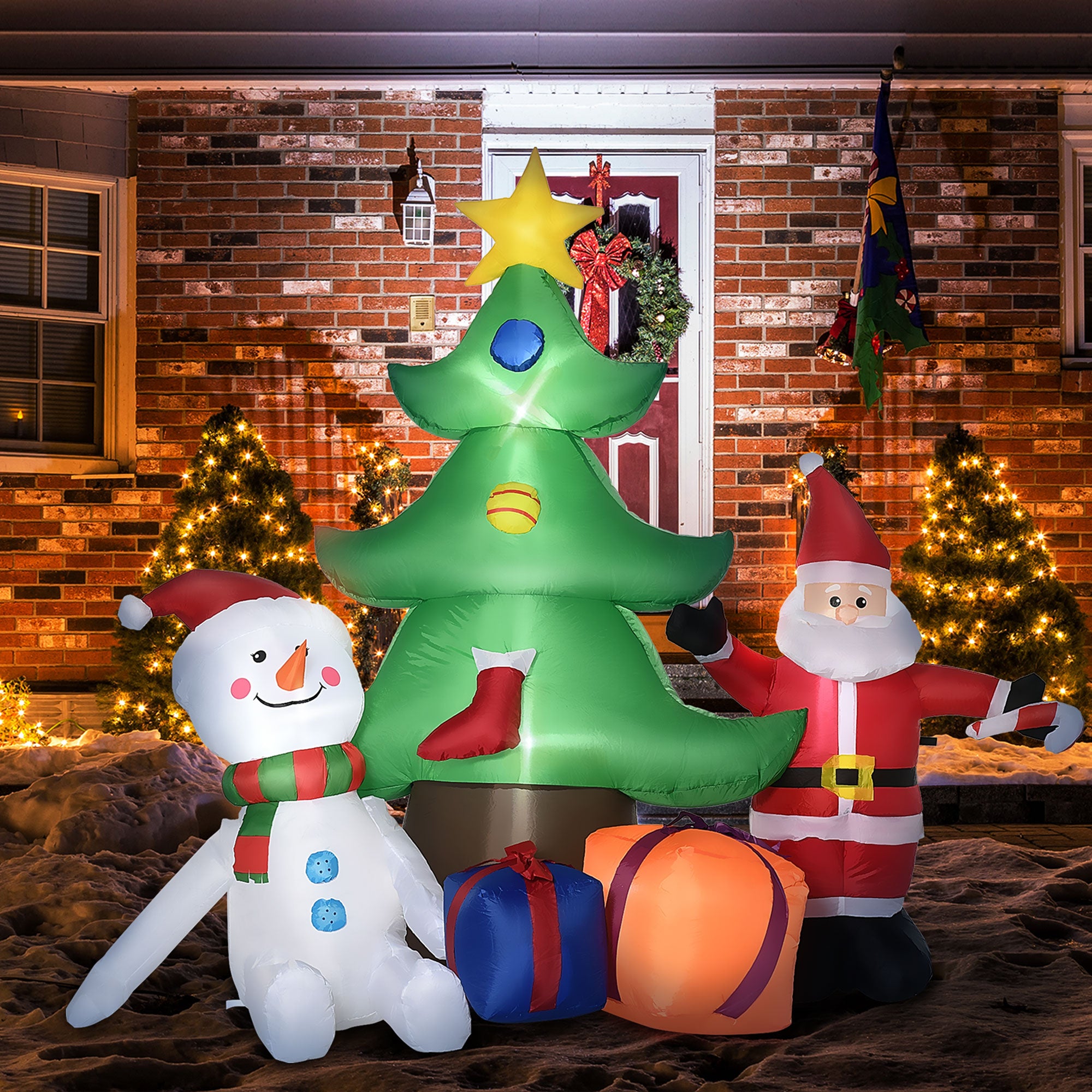 Árvore de Natal Insuflável 210x92x190 cm Multicolorido