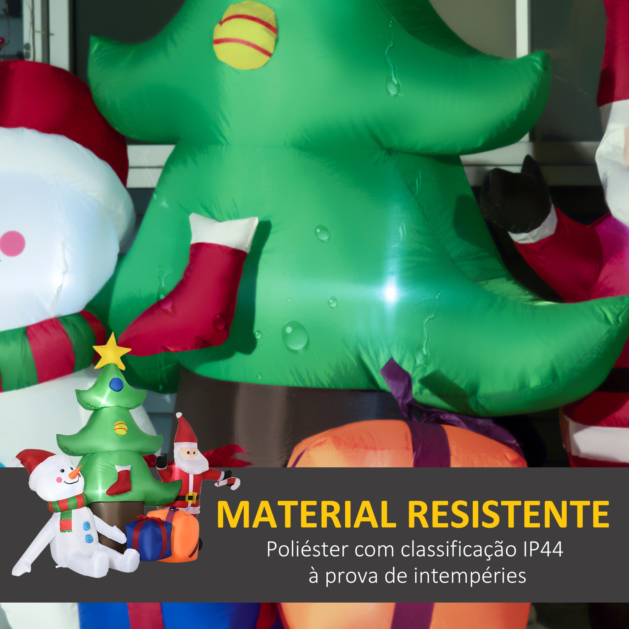 Árvore de Natal Insuflável 210x92x190 cm Multicolorido