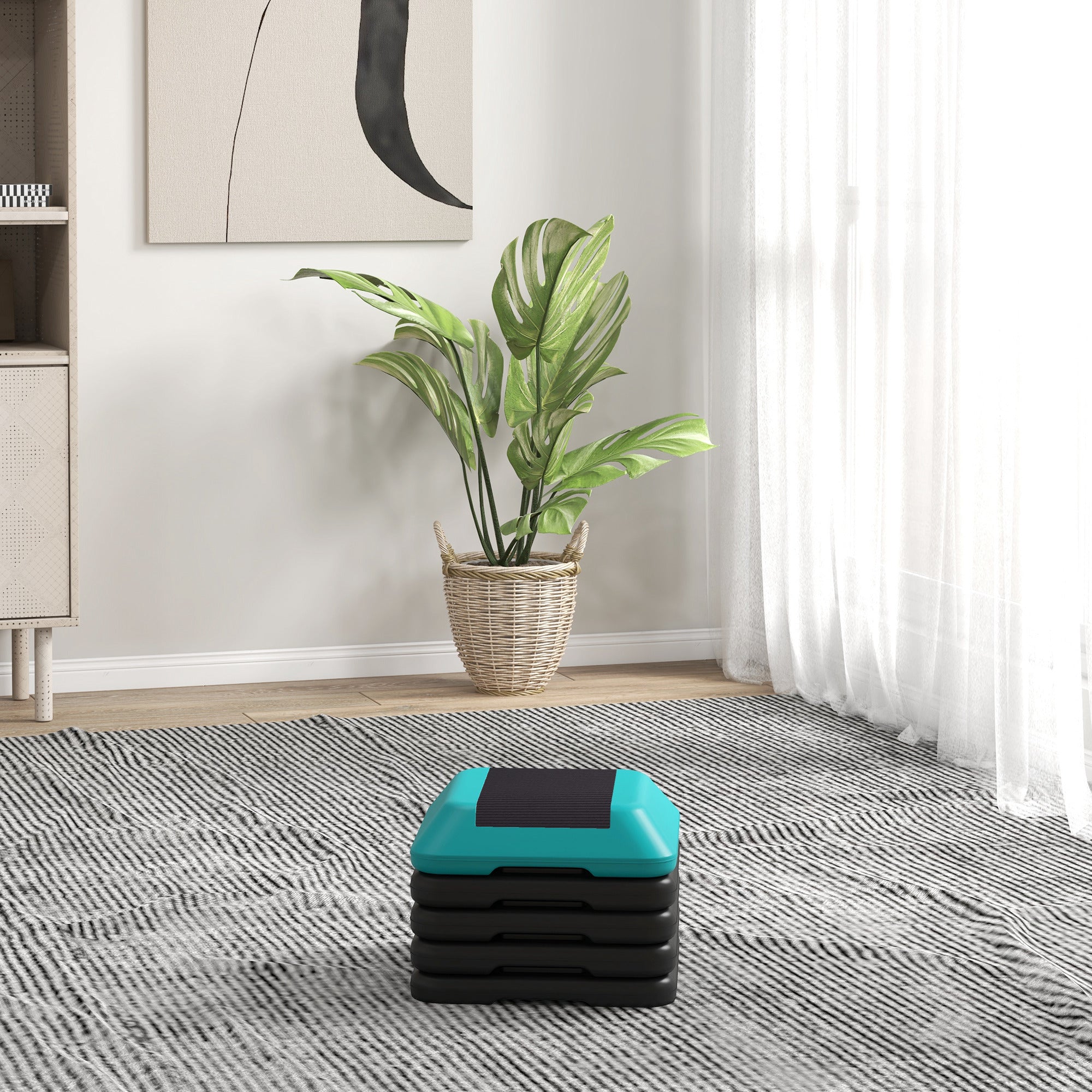 Plataforma Step Aeróbico Antideslizante Azul 40x40x30 cm