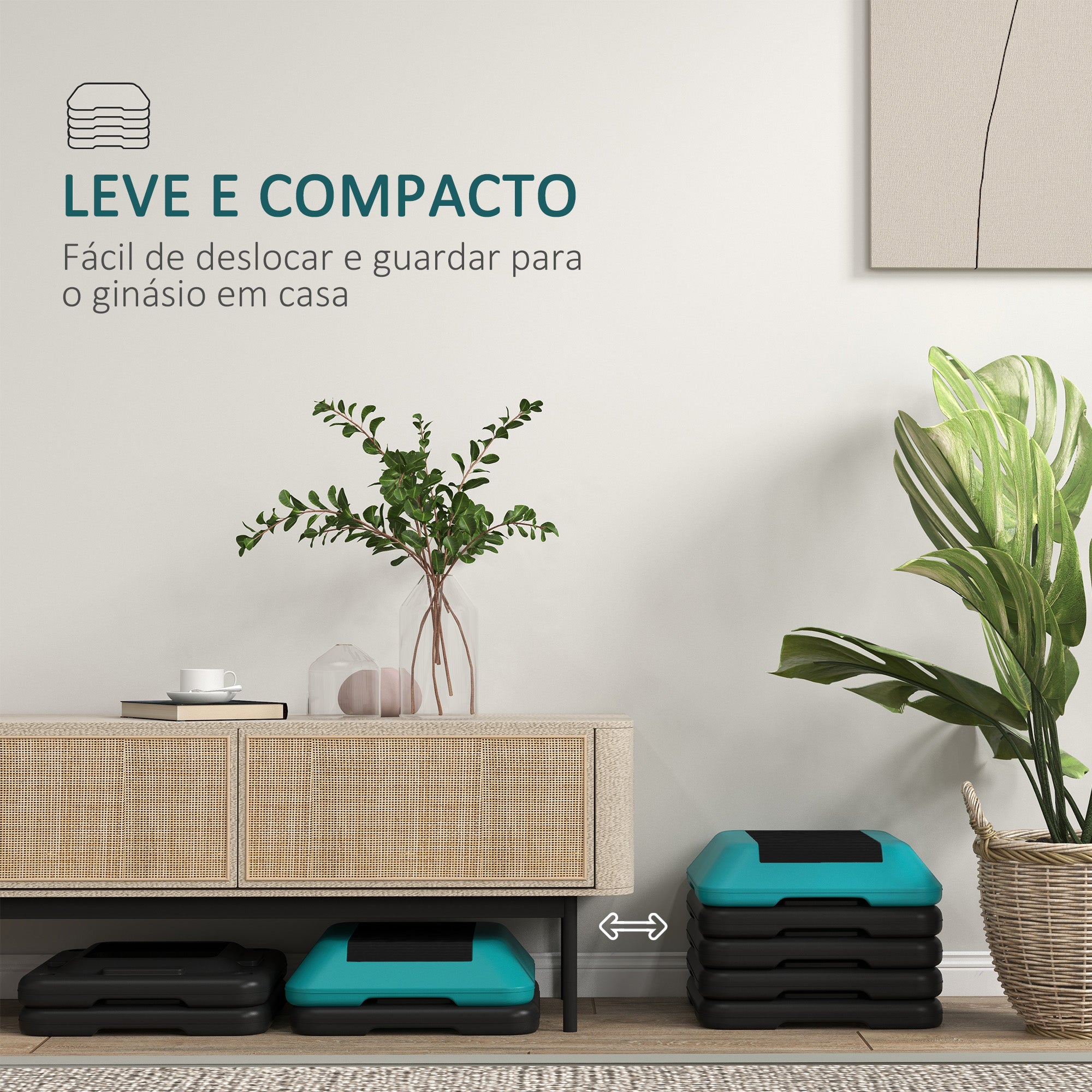 Plataforma Step Aeróbico Antideslizante Azul 40x40x30 cm